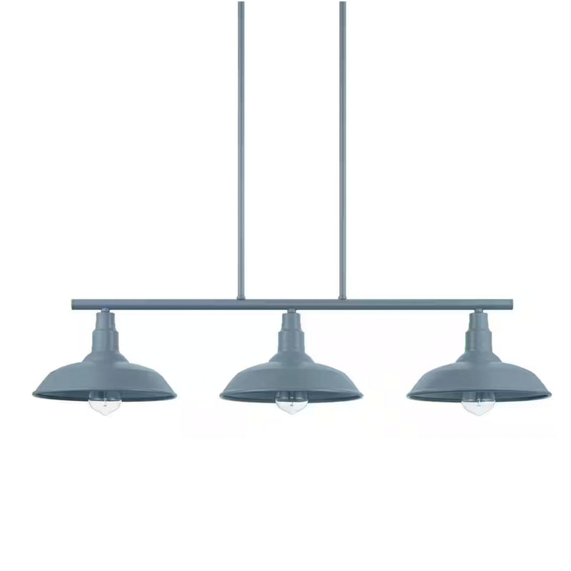 Kelford 35 in. 3-Light Blue Island Chandelier Light - 1008480257