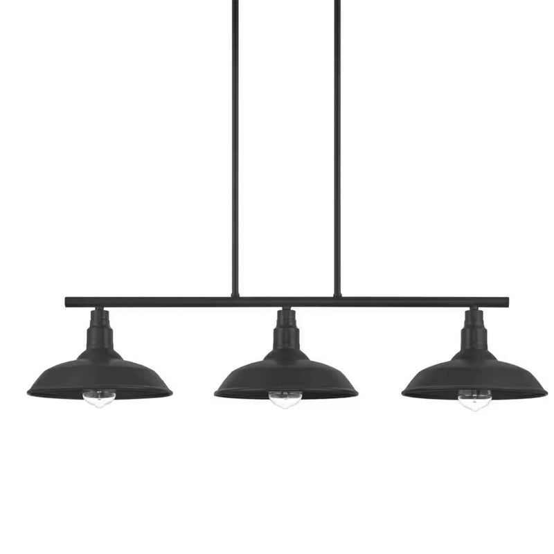 Kelford 35 in. 3-Light Black Island Chandelier Light - 1008480772