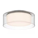 Denning 13 in. Brushed Nickel Smart Voice Controlled CCT and RGB Color Selectable LED Flush Mount Powered by Hubspace - 1008520613