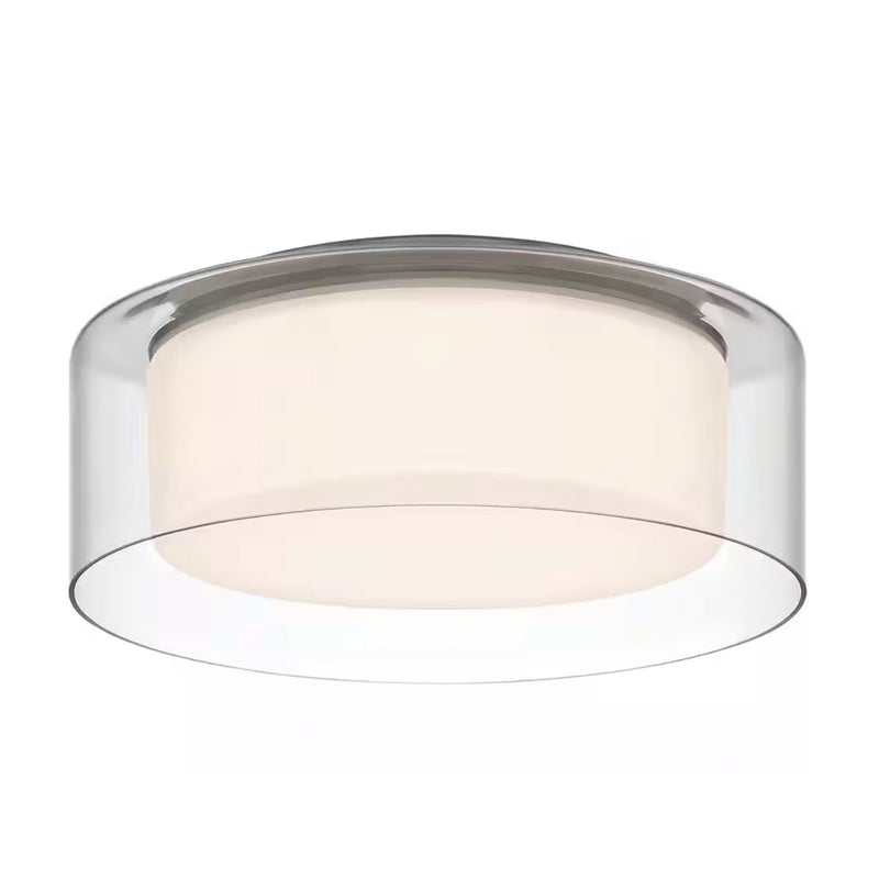 Denning 13 in. Brushed Nickel Smart Voice Controlled CCT and RGB Color Selectable LED Flush Mount Powered by Hubspace - 1008520613