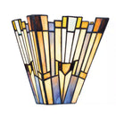 Waterville 1-Light Matte Black Wall Sconce with Tiffany Glass Shade - 1008561397