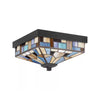 Home Decorators Collection HD7837K 11" Lámpara de Techo Empotrada Negra con Pantalla Tiffany | MiOfertas