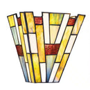Fallsdale 1-Light Matte Black Wall Sconce with Tiffany Glass Shade - 1008574957