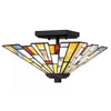 Home Decorators Collection HD7838B 12" Lámpara Semienrasada Negra Mate con Pantalla Tiffany | MiOfertas