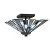 Home Decorators Collection HD7838B 12" Lámpara Semienrasada Negra Mate con Pantalla Tiffany | MiOfertas