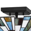 Home Decorators Collection HD7838B 12" Lámpara Semienrasada Negra Mate con Pantalla Tiffany | MiOfertas