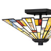 Home Decorators Collection HD7838B 12" Lámpara Semienrasada Negra Mate con Pantalla Tiffany | MiOfertas