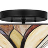 Home Decorators Collection HD7839B 12" Lámpara Semi-Empotrada Negra Mate con Pantalla Tiffany | MiOfertas