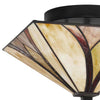 Home Decorators Collection HD7839B 12" Lámpara Semi-Empotrada Negra Mate con Pantalla Tiffany | MiOfertas