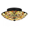 Home Decorators Collection HD7840A 12" Lámpara Semienrasada Tiffany Negra Mate | MiOfertas