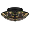 Home Decorators Collection HD7840A 12" Lámpara Semienrasada Tiffany Negra Mate | MiOfertas