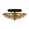 Home Decorators Collection HD7840A 12" Lámpara Semienrasada Tiffany Negra Mate | MiOfertas
