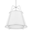 Havenport 2-Light Silver Pendant with White Fabric Shade - 1008631503