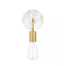 Hensley 1-Light Gold and Faux Marble Indoor Wall Sconce Light Fixture - 1008650578