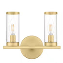 Loveland 10.5 in. 2-Light Brass Bathroom Vanity Light Fixture with Clear Glass Shades - 1008650653