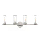 Loveland 25 in. 4-Light Brushed Nickel Bathroom Vanity Light Fixture with Clear Glass Shades - 1008650674