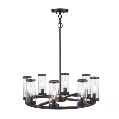 Hampton Bay 71717 BK Loveland 8-Light Candelabro Negro Rueda de Carro | MiOfertas