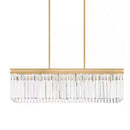 North Falls 6-Light Gold Linear Pendant Light with Crystals - 1008653807