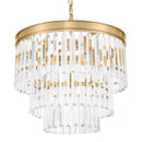 North Falls 5-Light Gold Tiered Pendant Light with Crystal Shade - 1008653811