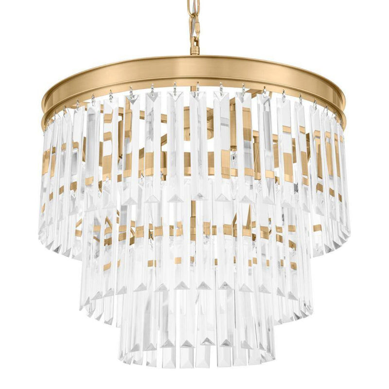 North Falls 5-Light Gold Tiered Pendant Light with Crystal Shade - 1008653811
