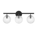 Walsh 22 in. 3-Light Black Vanity Light with Prismatic Glass Shades - 1008778724