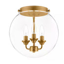 Gardenbrook 12.25 in. 3-Light Brushed Gold Flush Mount with Clear Glass Shade - 1008779084