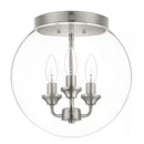 Gardenbrook 12.25 in. 3-Light Brushed Nickel Flush Mount with Clear Glass Shade - 1008779107