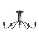 Canemeadow 22 in. 5-Light Matte Black Semi-Flush Mount Light - 1008779457