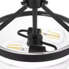 Hampton Bay KES8202AX-01 13" Lámpara Semi-Empotrada Negra Mate Vidrio Transparente | MiOfertas