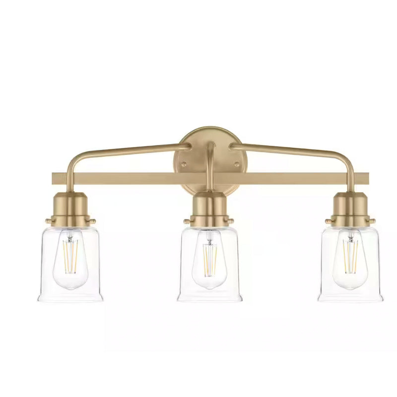 Timphaven 22-1/8 in. W 3-Light Vanity Light Brass Clear Glass - 1008799036