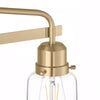 Hampton Bay LCF1303AX-01/BS 22-1/8" Lámpara de Tocador 3 Luces Latón Vidrio Transparente | MiOfertas