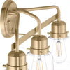 Hampton Bay LCF1303AX-01/BS 22-1/8" Lámpara de Tocador 3 Luces Latón Vidrio Transparente | MiOfertas