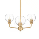 Florabelle 3-Light Chandelier Antique Gold Clear Globe Glass Shades - 1008799697