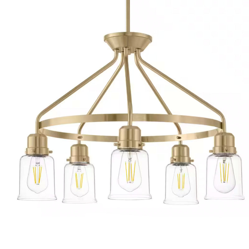 Timphaven 5-Light Chandelier Brass Clear Glass - 1008799707