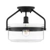 Hampton Bay LCF8201AM-01/MB 13" Lámpara Semi-Empotrada Negra Mate Vidrio Transparente | MiOfertas