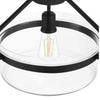 Hampton Bay LCF8201AM-01/MB 13" Lámpara Semi-Empotrada Negra Mate Vidrio Transparente | MiOfertas