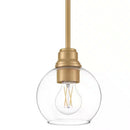Florabelle 1-Light 6 in. W Mini-Pendant Antique Gold Clear Globe Glass Shade - 1008804867