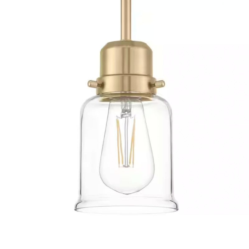 Timphaven 1-Light Brass Shaded Mini-Pendant Clear Glass - 1008804874