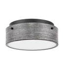 Huntmoor 14 in. 2-Light Matte Black Flush Mount with Ebony Wood Metal and Etched White Diffuser - 1008811680