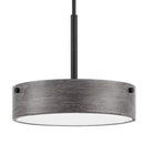 Huntmoor 60-Watt 3-Light Matte Black Pendant with Ebony Wood Metal and Etched White Diffuser Shade - 1008813402
