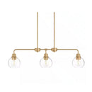 Florabelle 3-Light 36 in. W Globe Pendant Antique Gold Clear Glass Shades - 1008813583
