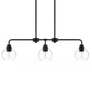 Florabelle 3-Light 36 in. W Globe Pendant Matte Black Clear Glass Shades - 1008813585