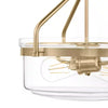 Hampton Bay LCF8902AM-01/BS 15" Lámpara Colgante Globo Latón Vidrio Claro | MiOfertas