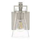 Clermont 5 in. 1-Light Brushed Nickel Bathroom Vanity Light with Seeded Glass Shade - 1008824833
