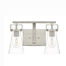 Clermont 14.75 in. 2-Light Brushed Nickel Bathroom Vanity Light with Seeded Glass Shades - 1008824905