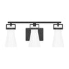 Home Decorators Collection 4001003MG-112 22" Lámpara de Tocador Negra Mate con Pantallas de Vidrio L | MiOfertas