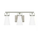 Clermont 22 in. 3-Light Brushed Nickel Bathroom Vanity Light with Milk Glass Shades - 1008824945