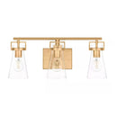 Clermont 22 in. 3-Light Satin Brass Bathroom Vanity Light with Seeded Glass Shades - 1008824951