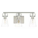 Clermont 22 in. 3-Light Brushed Nickel Bathroom Vanity Light with Seeded Glass Shades - 1008824953
