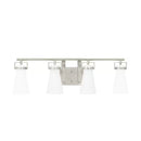 Clermont 30.75 in. 4-Light Brushed Nickel Bathroom Vanity Light with Milk Glass Shades - 1008825030